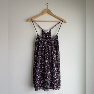 Victoria’s Secret Angel Floral Babydoll Tunic Top Mini Dress Purple Small